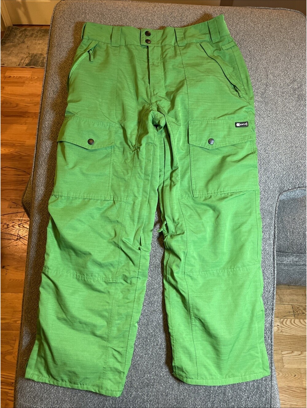 Aperature Ski Pants Mens Medium Green Cargo Insulated Water Resistant 34X41